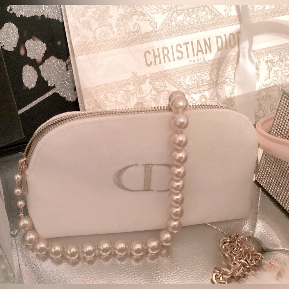 Beautiful Dior velvet bag with pearls
